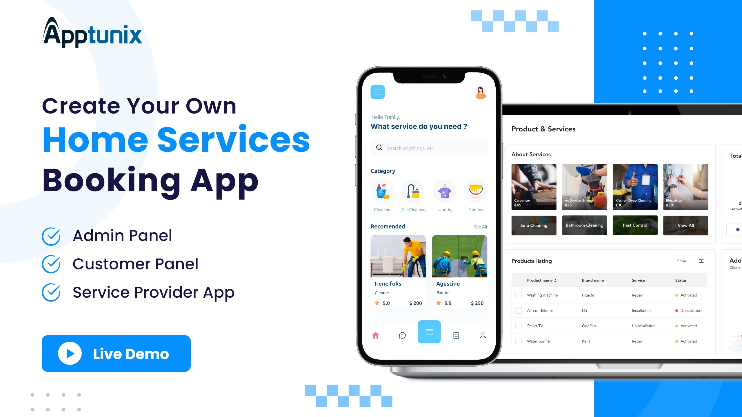 create your home services booking app