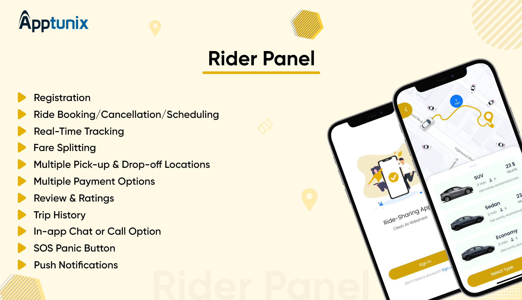 must have features for rider/user